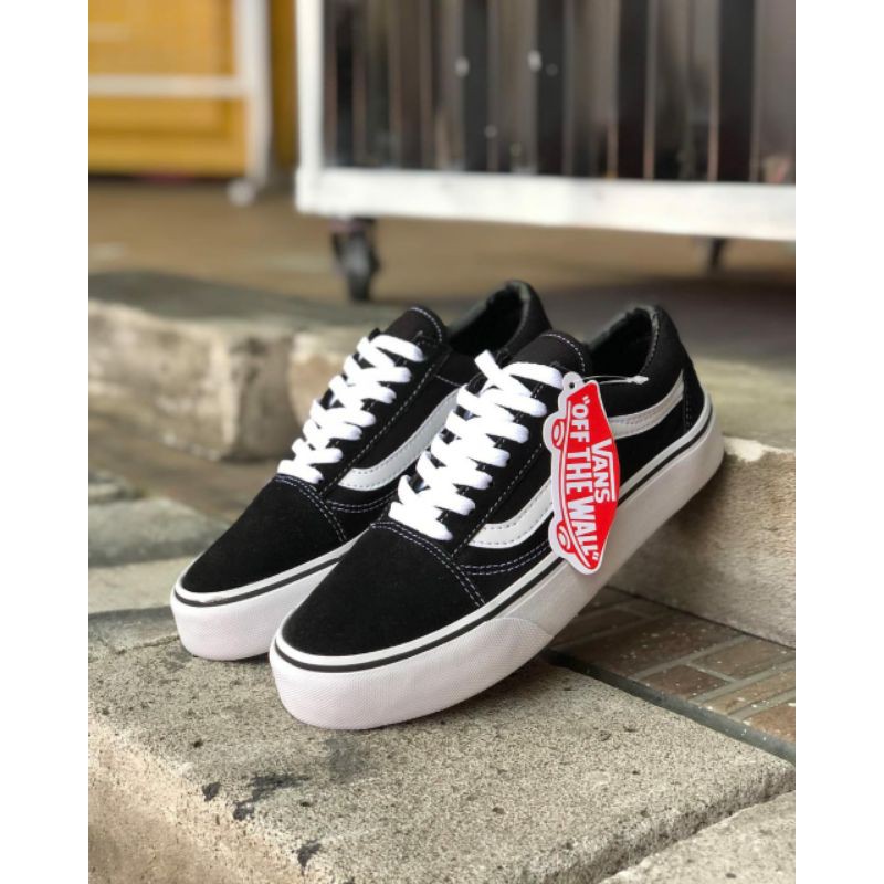 SEPATU VANS OLDSKOOL PREMIUM IMPOR BLACK WHITE HITAM PUTIH SNEAKERS CASSUAL HITAM PUTIH CEWEK COWOK