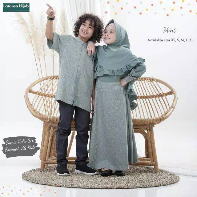 Gamis Fatimah Latansa Hijab Anak warna Mint