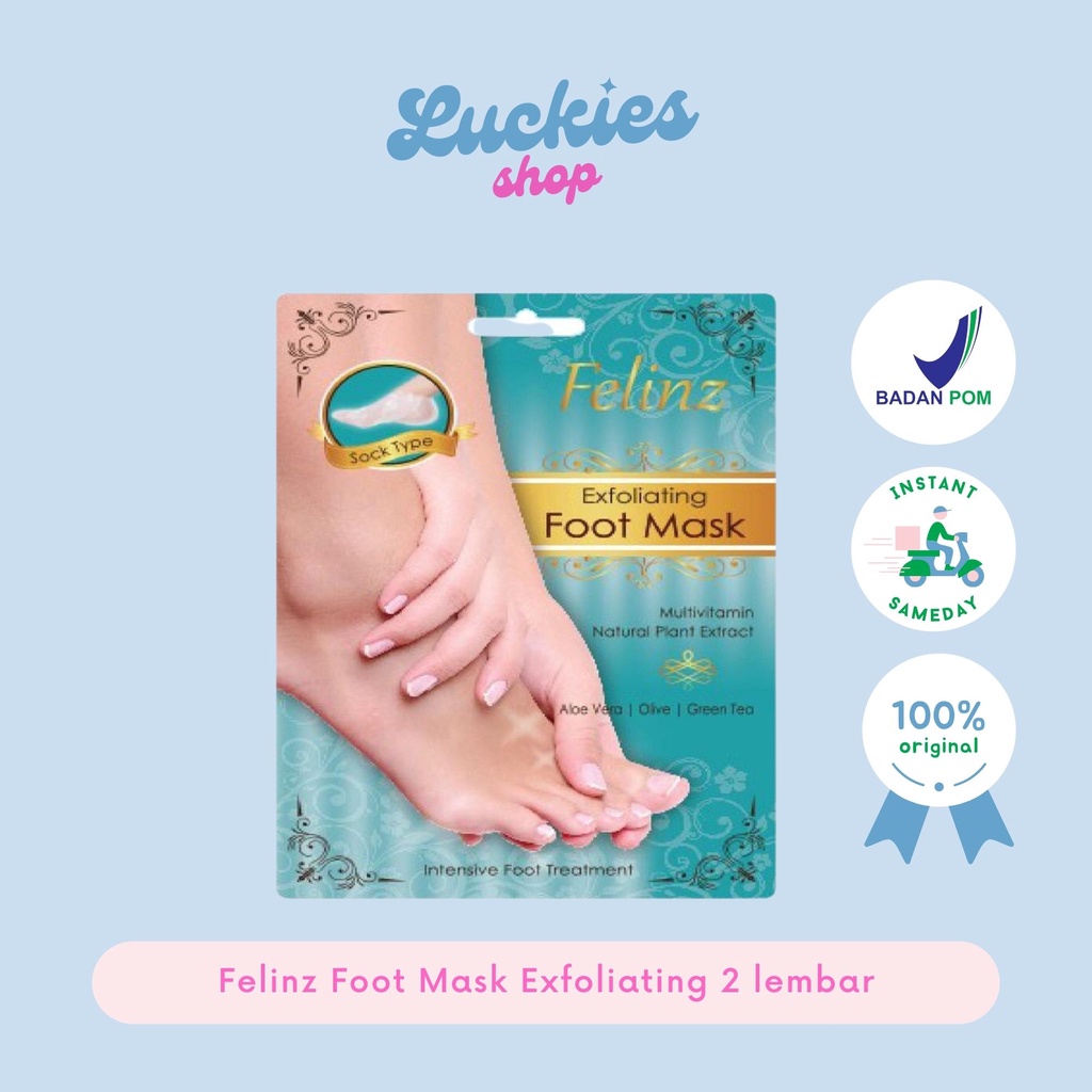 Felinz Foot Mask Exfoliating 2 lembar / 1 pasang Masker Kaki Penghilang Kapalan Penghilang Kaki Pecah