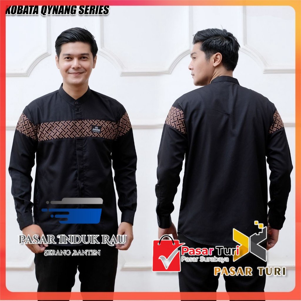 Asakhi Baju Koko Pria Lengan Panjang Motif Yordan Series Koko Muslim Hadroh Azzahir Warna Putih