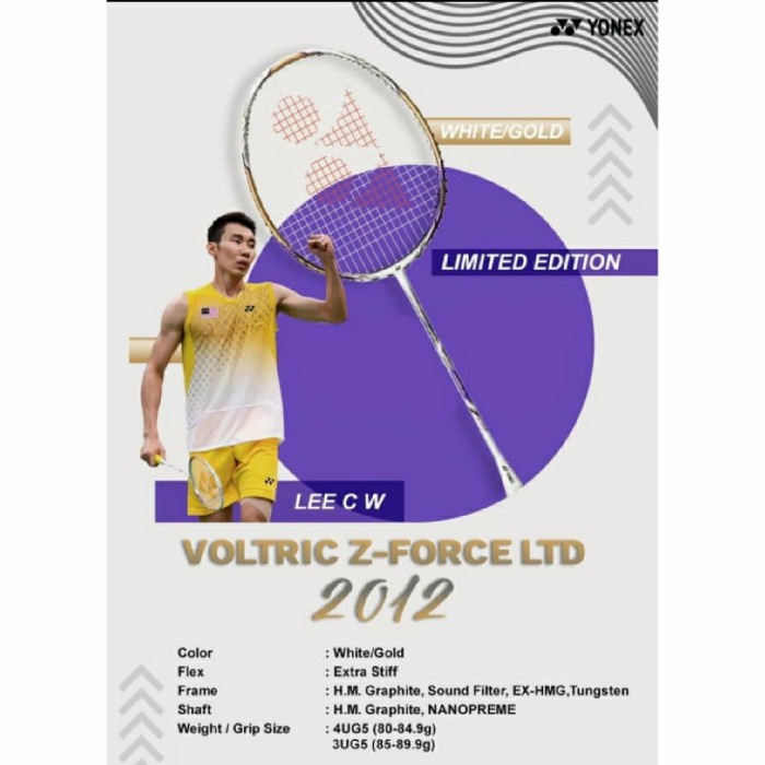 RAKET YONEX VOLTRIC Z-FORCE LTD LIMITED 2012 OLYMPIC FREE SENAR & GRIP