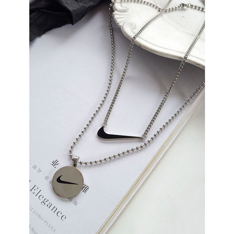 Necklace Checker Pendant Harajuku Style Trendy Simple Couple Personality