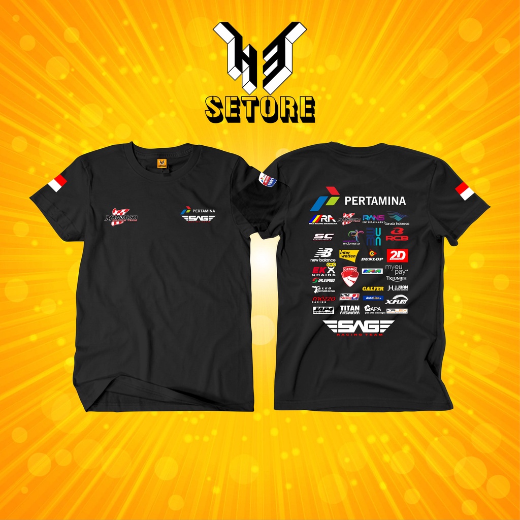 Kaos Baju Distro Pertamina Mandalika Premium Sponsor Pada Motor SAG Racing Team Original circuit ori