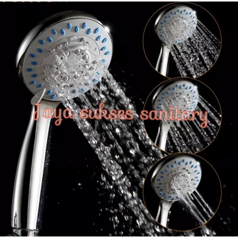 Paket Shower Kamar Mandi Set Hand Shower Kran Cabang Stainless Drat 1/2&quot;