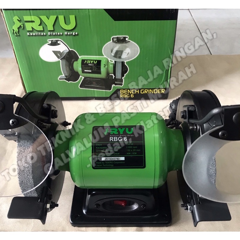 Gerinda Duduk RYU RBG 6/ Bench Grinder 6 inch Mesin Asah Poles Amplas Grenda Grinda Duduk RBG6