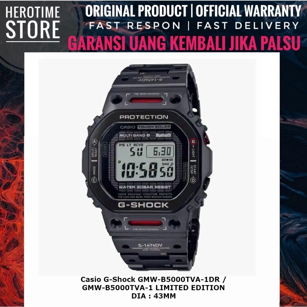 Casio G-Shock GMW-B5000TVA-1DR / GMW-B5000TVA-1 LIMITED EDITION Jam Tangan Digital Pria Garansi Resmi ORIGINAL