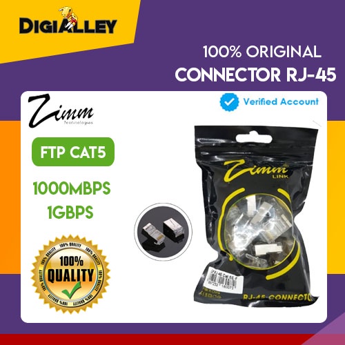 Connector RJ-45 FTP CAT5 Metal EZ Zimmlink Anti Gagal