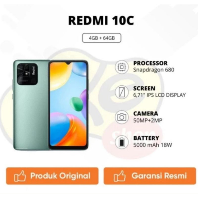 Redmi 10c 4/64 Garansi resmi