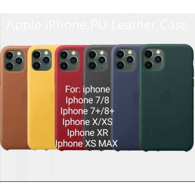 Iphone 7 8 7plus 8plus Plus X XR XS Max XRmax PU Leather Case Cover Kulit Casing Hardcase Elegan warna warni