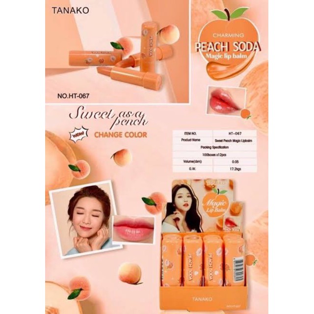 [Per Batang] TERLARIS !! Lipbalm Tanako Peach Soda