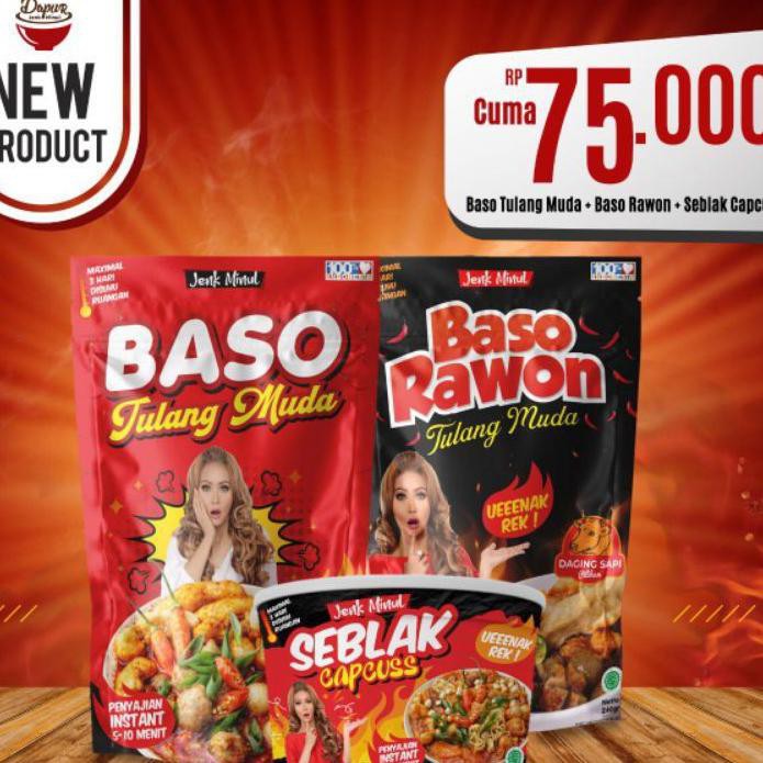 

{BISA COD} Mix 3 Item Baso Rawon, Baso Pedas Tulang Muda dan Seblak Capcuss STOK TERBATAS [Kode