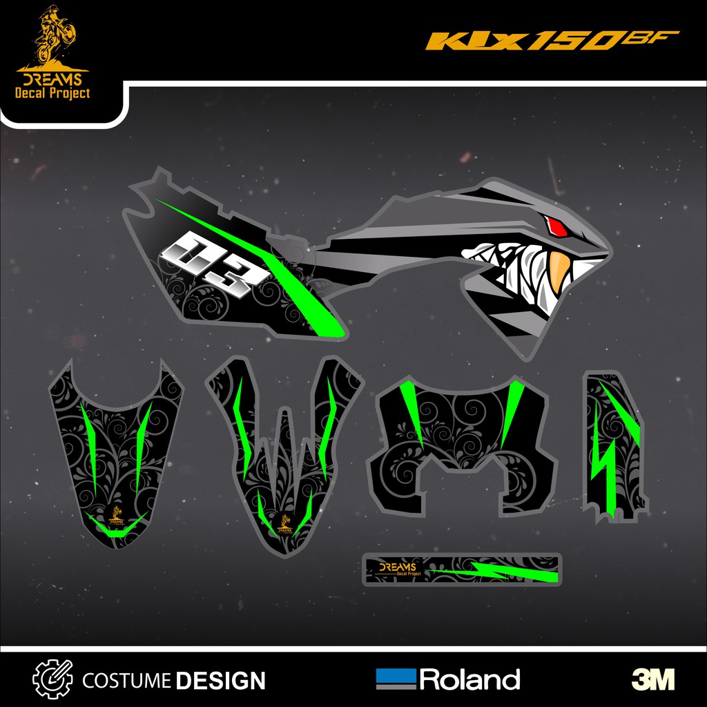 Decal Sticker KLX 150 BF Shark