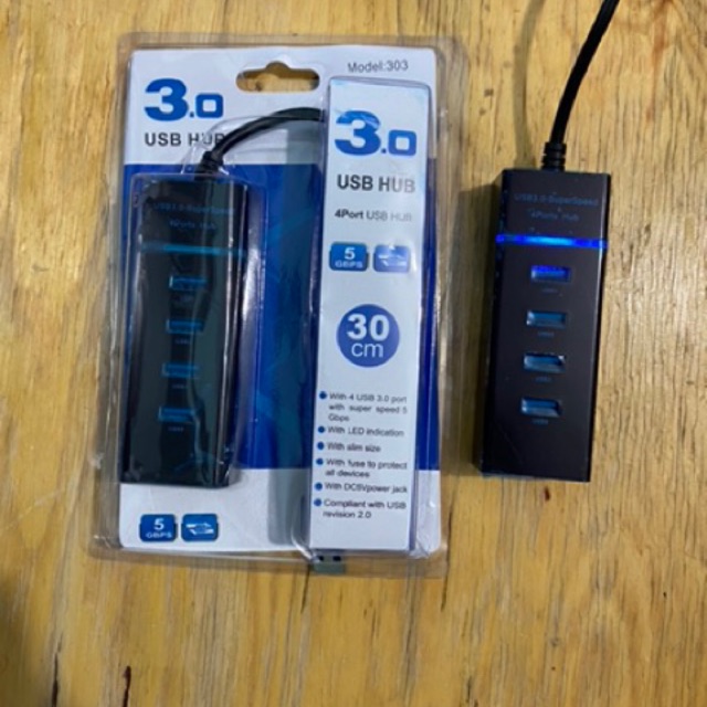 USB 3.0 HUB 4 Port High Speed Adapter 5Gbps With Led - Model 303