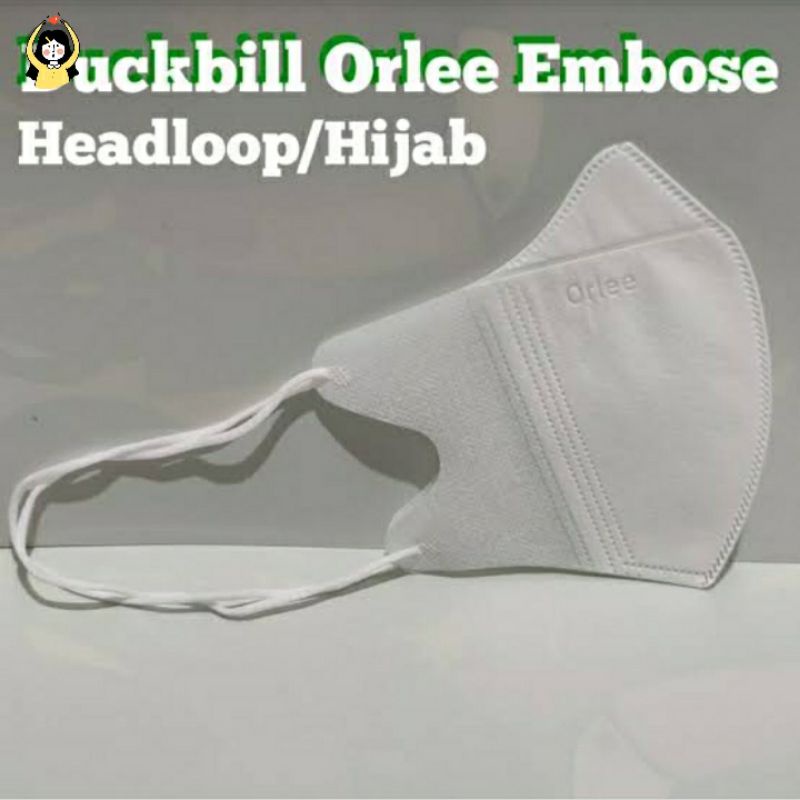 Masker Duckbill Orlee Hijab Headloop Ada Garis Hidung