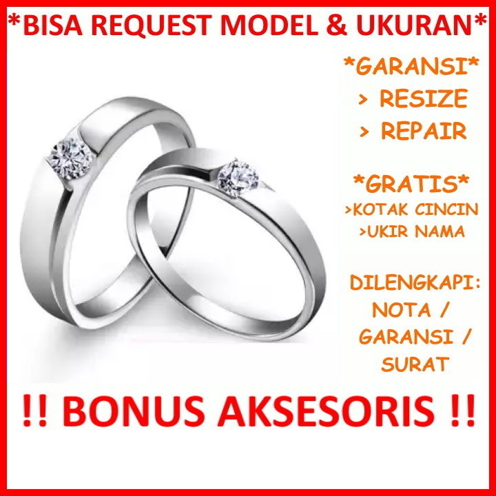 Bisa Pesan Model Cincin Couple Perak Kawin Nikah Tunangan Garansi Silver Asli Gratis Ukir Tulis Nama Id161