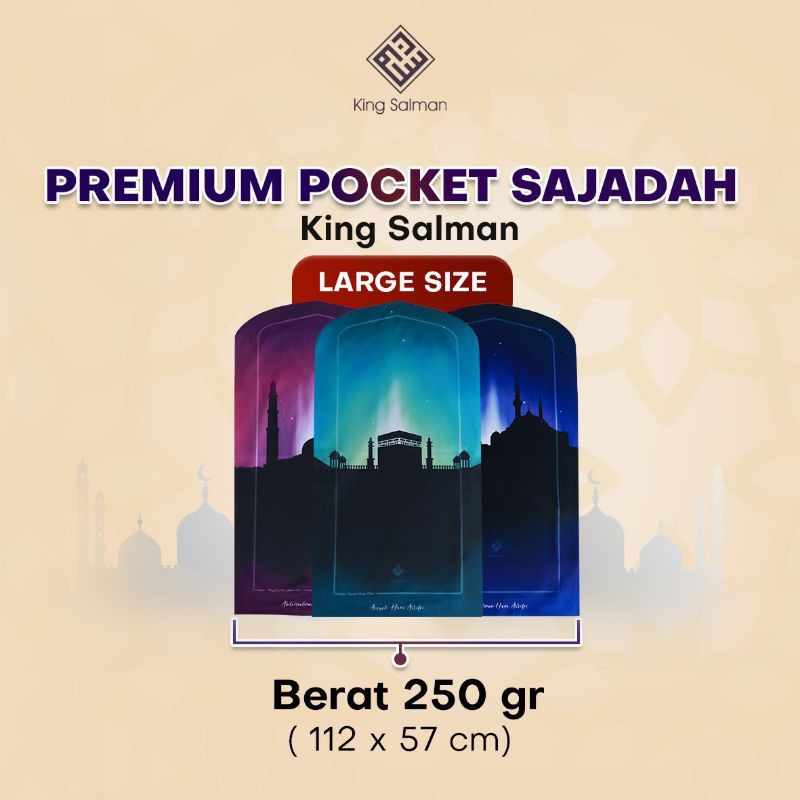Sajadah Travel Premium KING SALMAN LARGE Bisa Custom Nama Sajadah Traveling Sejadah Travel Lipat