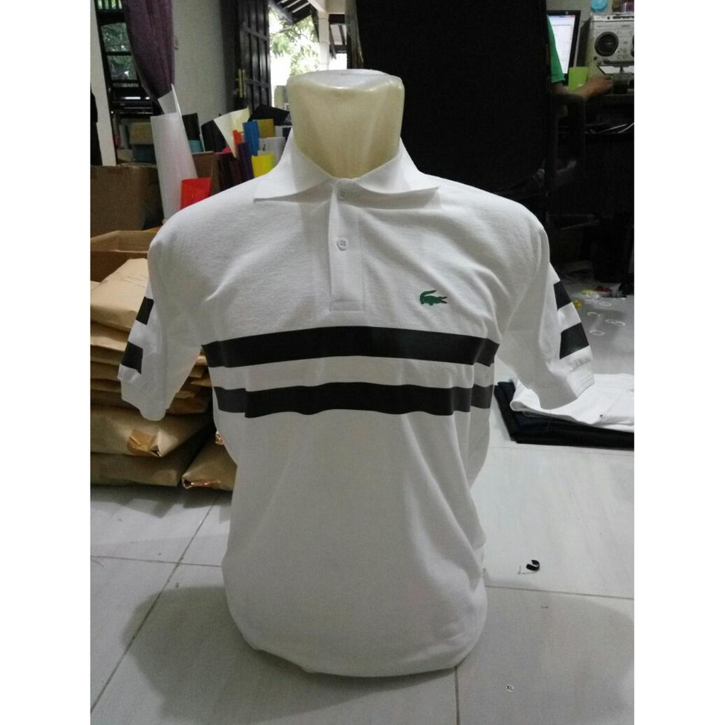 Unik kaos baju kerah polo white lacoste Limited