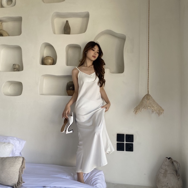 [ Bali Ed ] Coraline Slip Dress / Dress Panjang Satin Wanita