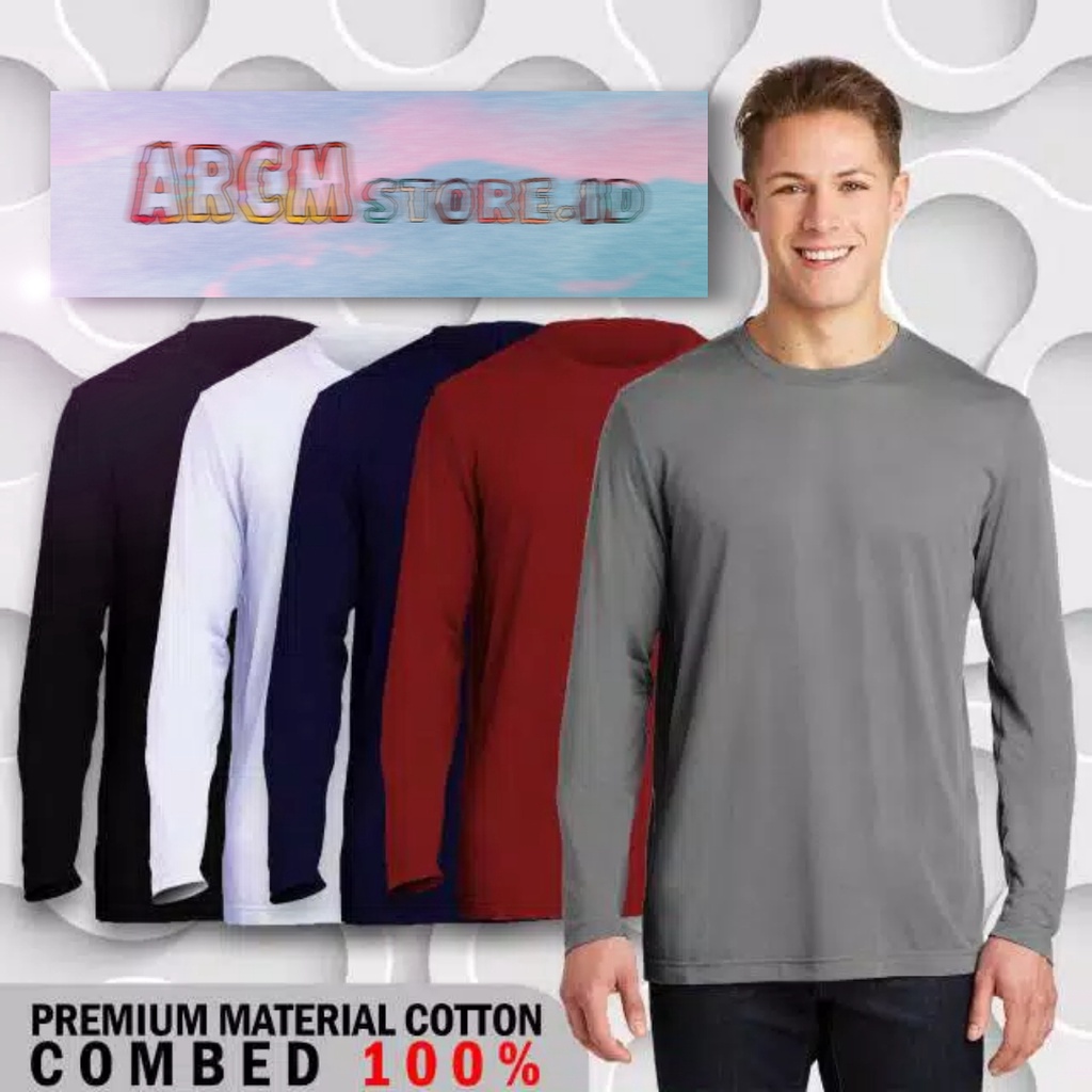 BAJU KAOS POLOS COTTON COMBED 30S LENGAN PANJANG