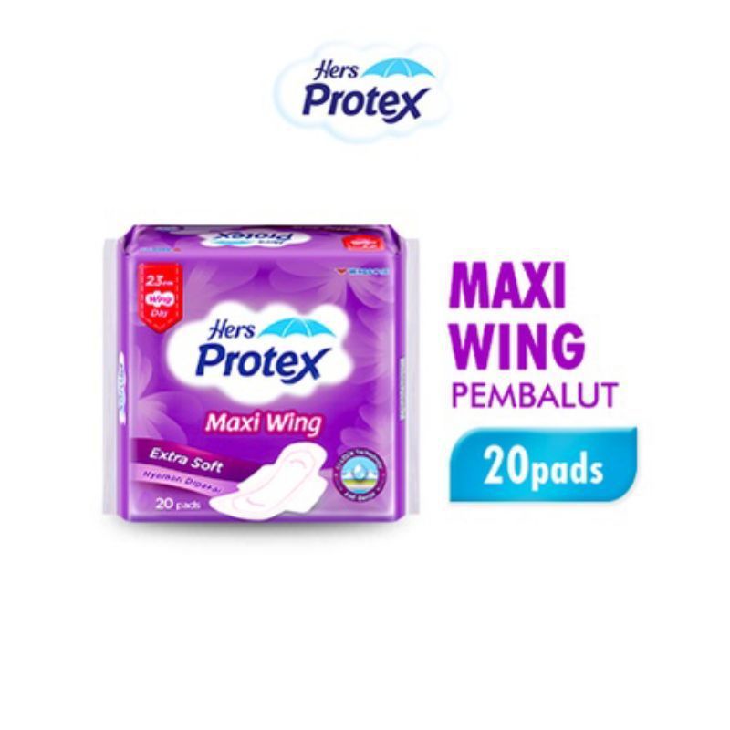 Pembalut wanita 20 pads, Hers protec cinnamonroll 20 pads, Hers protex Maxi wing 20 pads