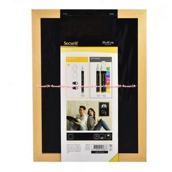 

WOODY CHALK BOARD W30xH40cm, BLACK, SECURIT / PAPAN TULIS
