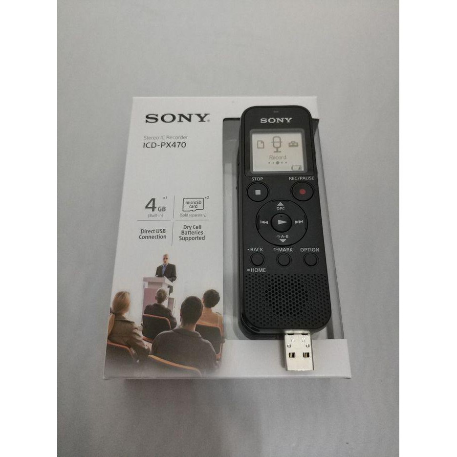 Audio Voice Recorder Sony Icd Px470 Black New Product Shopee Indonesia