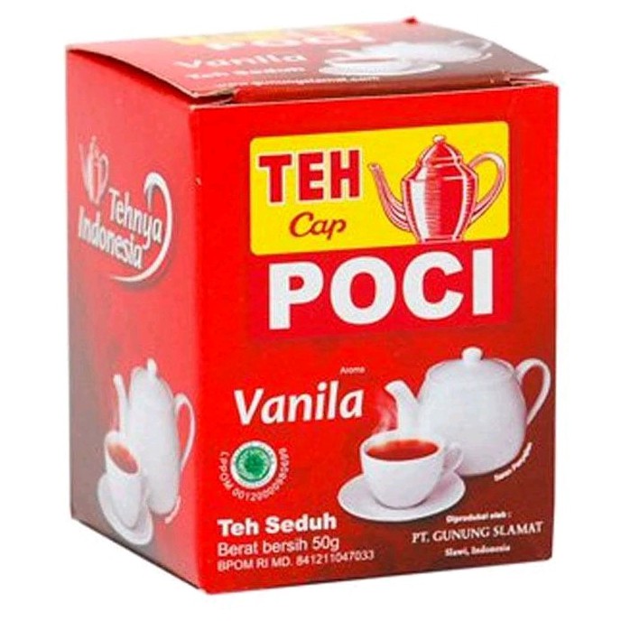 Teh Poci Vanila Bubuk 50 Gram / Teh Cap Poci Seduh Vanila 50 gram, Teh Poci Vanila Bubuk 50 gram