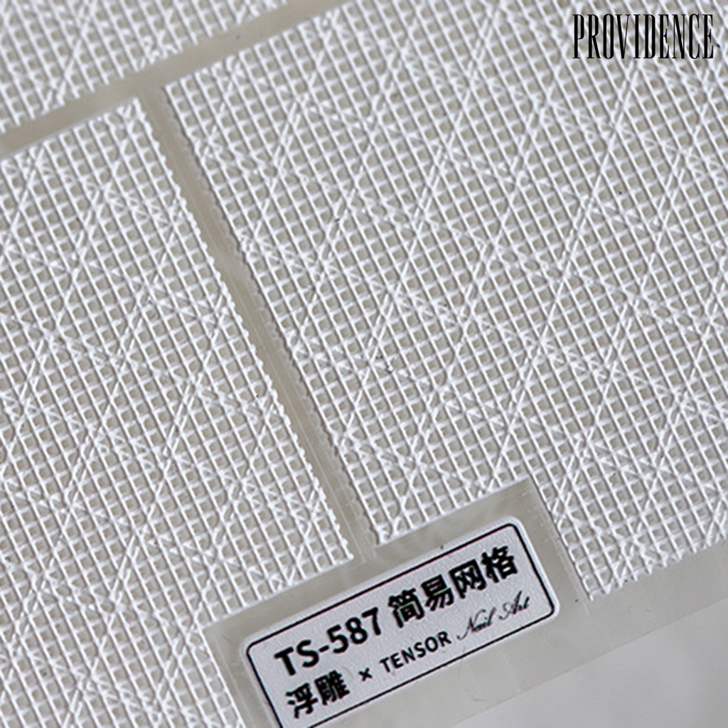 Providence Ultra Thin Nail Mesh Sticker Hollow 5D Effect White Grid Net Line Styles Nail Tips Manicure Art Making