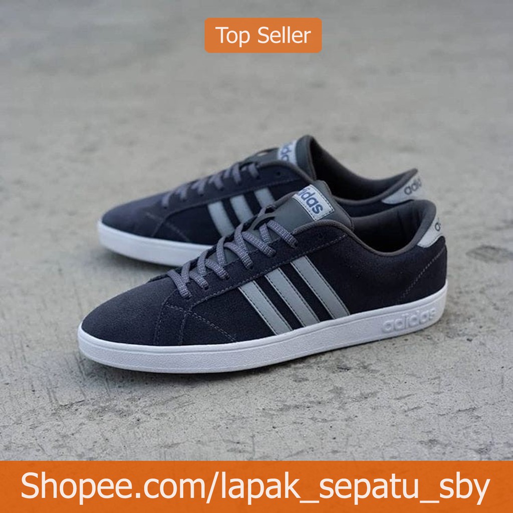 Sepatu Adidas Neo Baseline Dark Grey List Abu Original