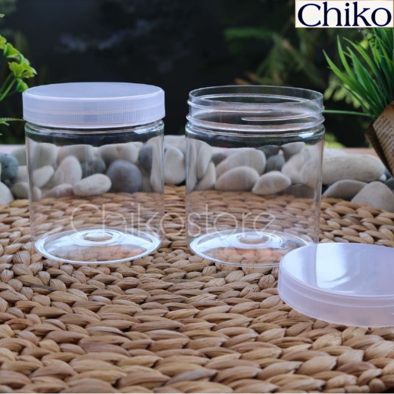 Chiko Toples Bening / Toples kue / Toples makanan /Toples  bahan Plastik 500ml Ukuran Tinggi 10cm Di