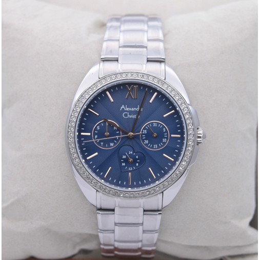 Jam  Tangan Wanita Alexandre Christie Ac 2695 Silver Blue Original