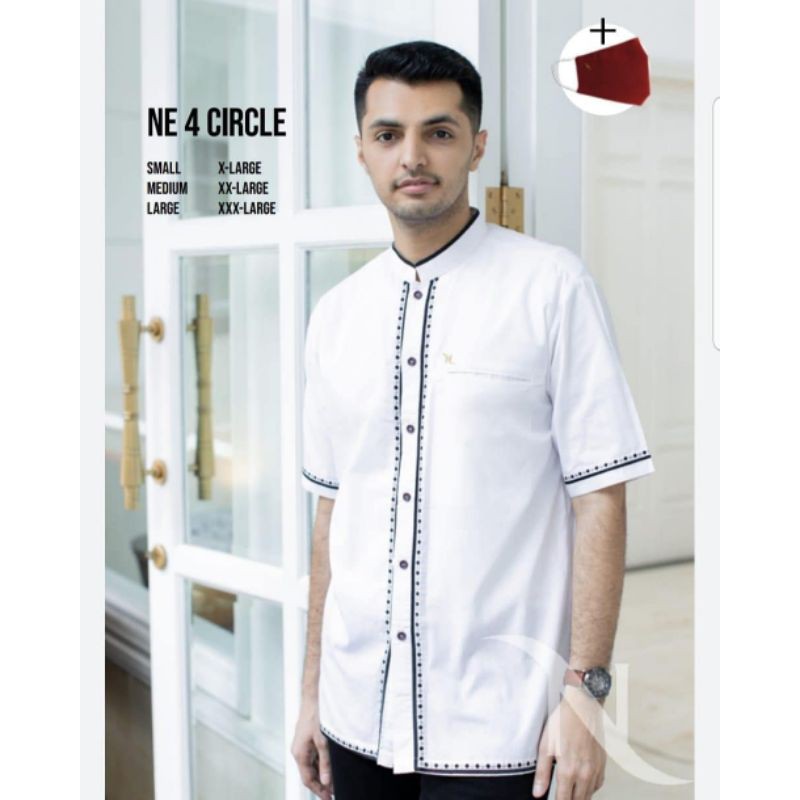 BAJU KOKO NIZAR BORDIR BUSANA MUSLIM PRIA BORDIR NE 4 CIRCLE TERBARU 2021