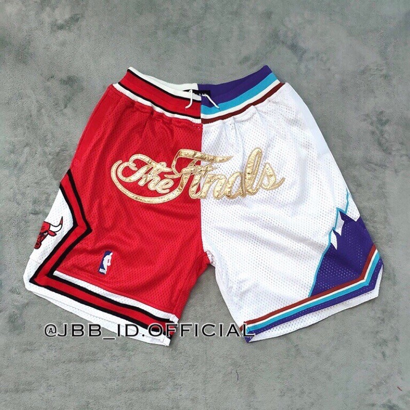 Celana basket Justdon x NBA special edition Finals 1997 Bulls vs Jazz merah putih
