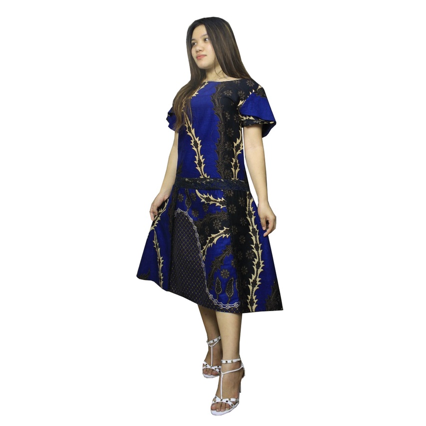 SB Collection Dress Midi Mahalini Terusan Batik Wanita