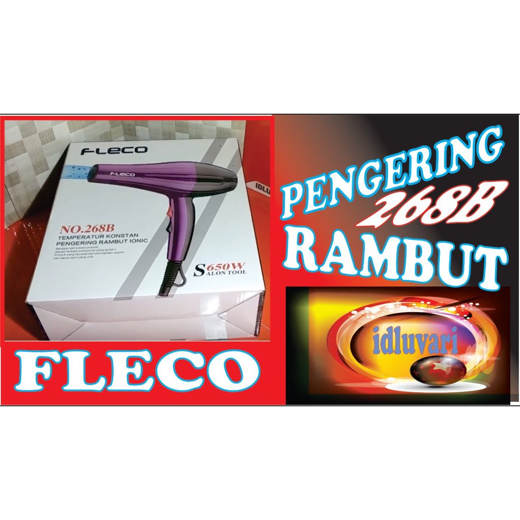 Fleco 268B Hair Dryer Pengering Rambut Dengan Ion dan Temperatur Konstants