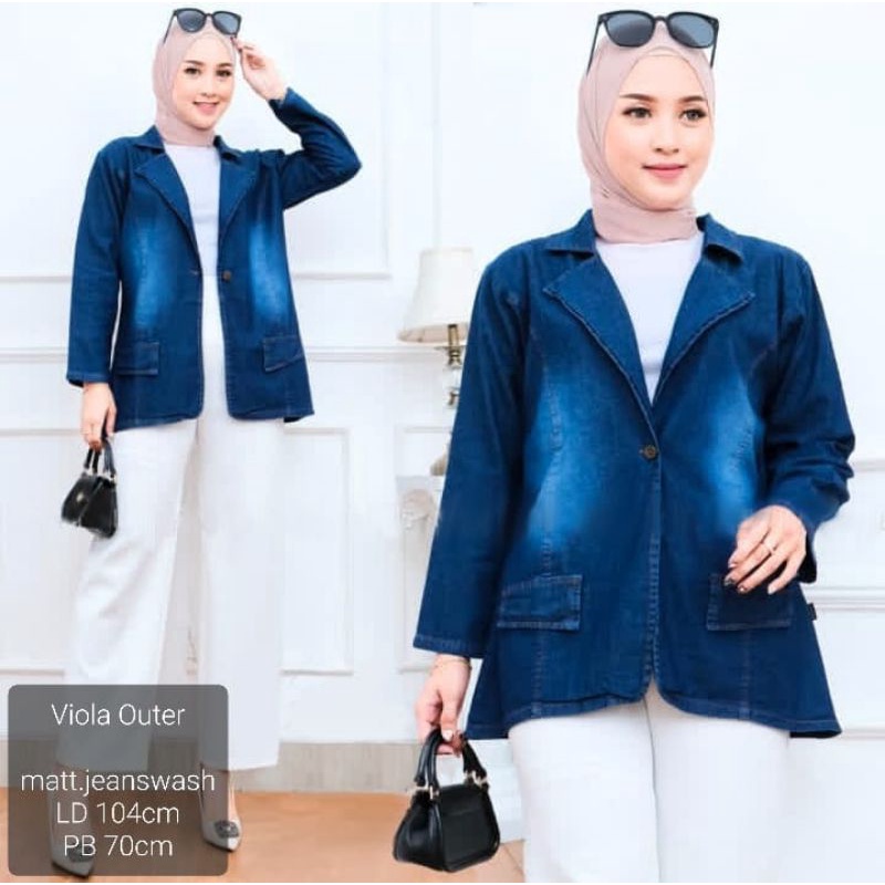 Cardigan Wanita Terbaru | Outer Jeans Kasual Kekinian