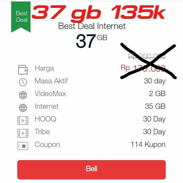 Inject kuota telkomsel 37gb hanya 140ribu