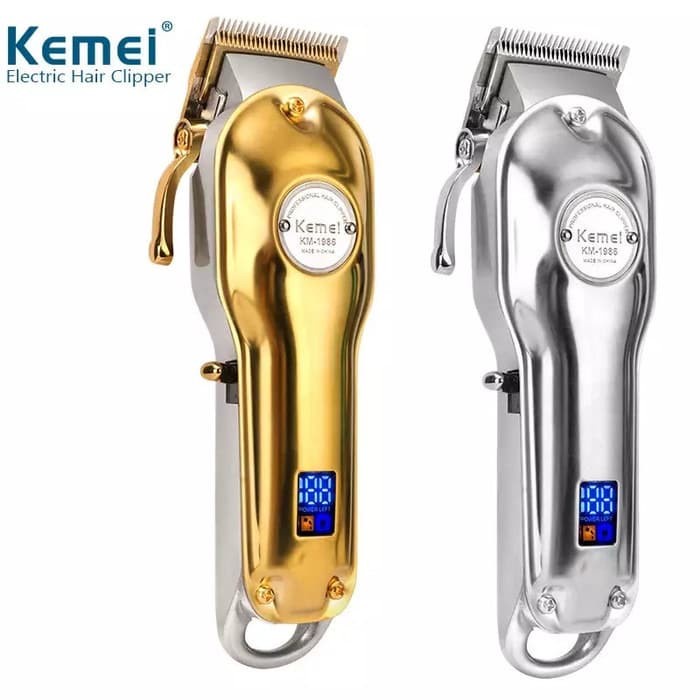 Alat Cukur Rambut Kemei KM-1986-goldHair Clipper Alat Cukur Rambut Mesin Pangkas Cas