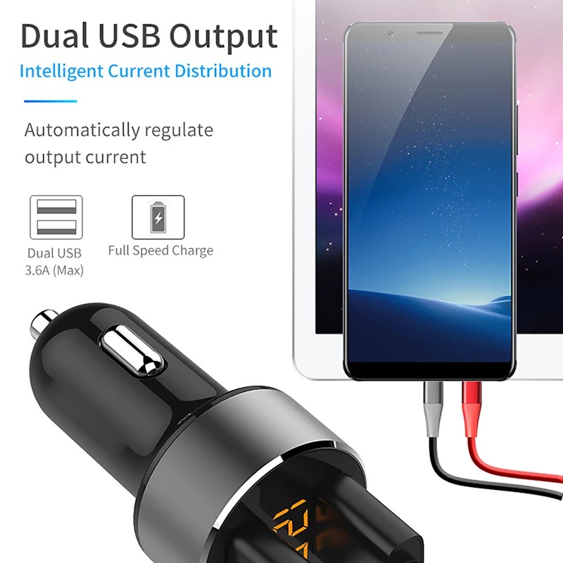 3.1A USB Car Charger / 38W Dual Port Fast USB Car Charger /Compact Power Adapter with Power Delivery &amp; Quick Charge 3.0 Compatible with ios &amp; Android phone