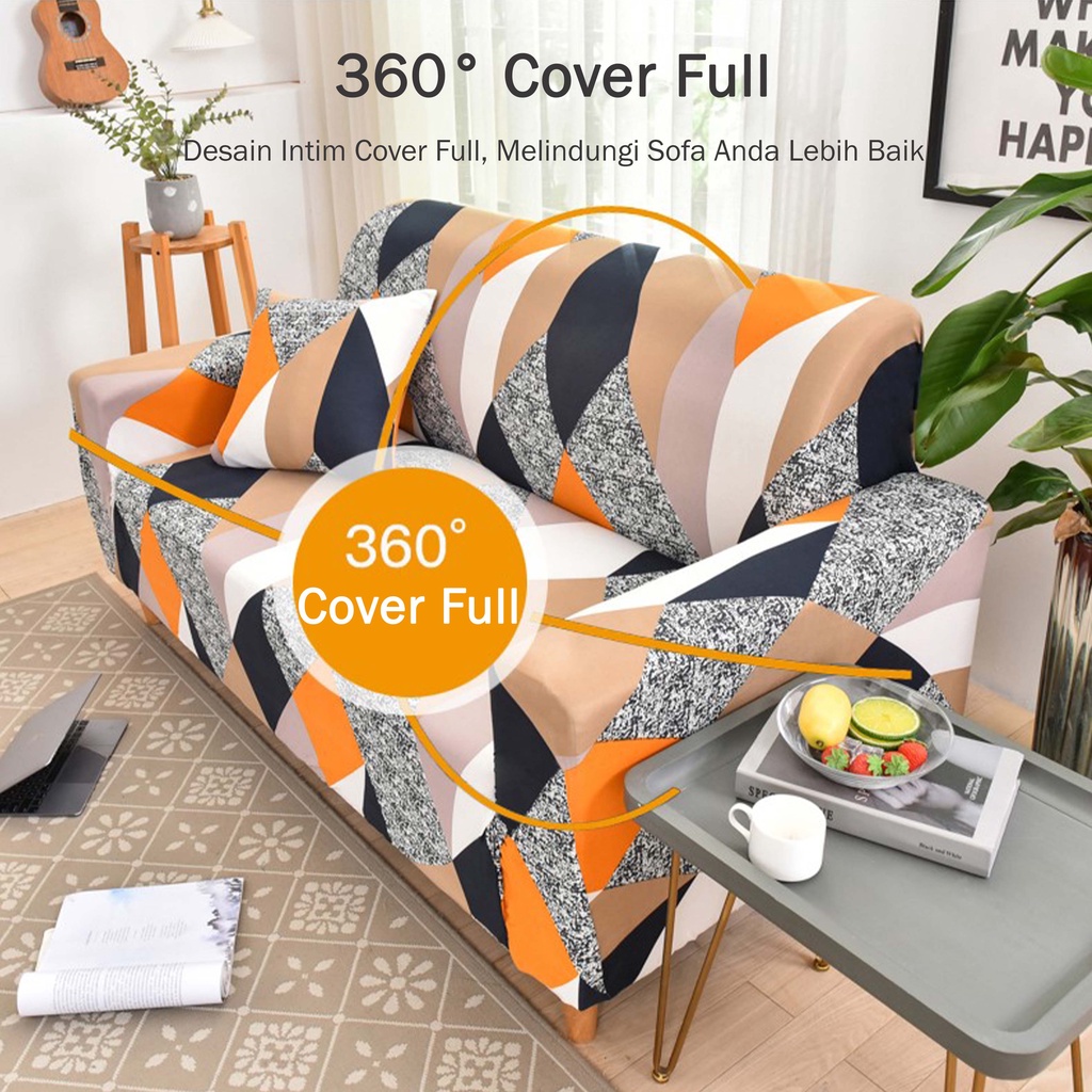 Cover Sofa Sarung Sofa Elastic Elastis Pattern Motif Menarik/ Anti-Selip cover sofa bed 1/2/3/4 Seater penutup sofa Sarung Bantal Sofa