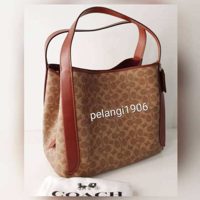 Tas Coach Hadley Large Hobo Sign Tan Rust