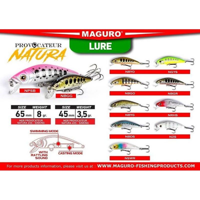 Lure Maguro Provocateur Natura 65mm | 8gram | Sinking
