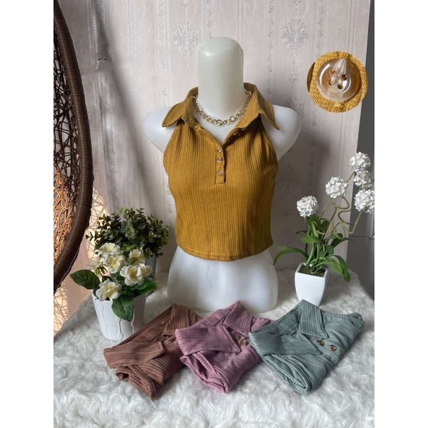 viuna croptop.croptop viuna kaos polos.croptop viuna buntung leher kerah wanita import.croptop korean style cwe