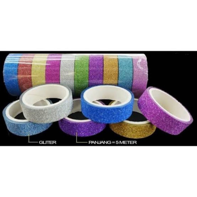 isolasi glitter selotip glitter kilat washi tape glitter solatip