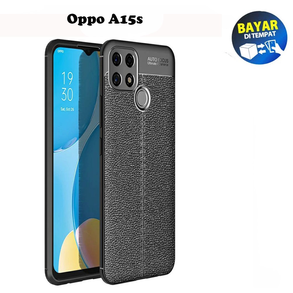 Case Auto Focus Oppo A15s Leather Experience SoftCase Slim Ultimate / Casing Kulit