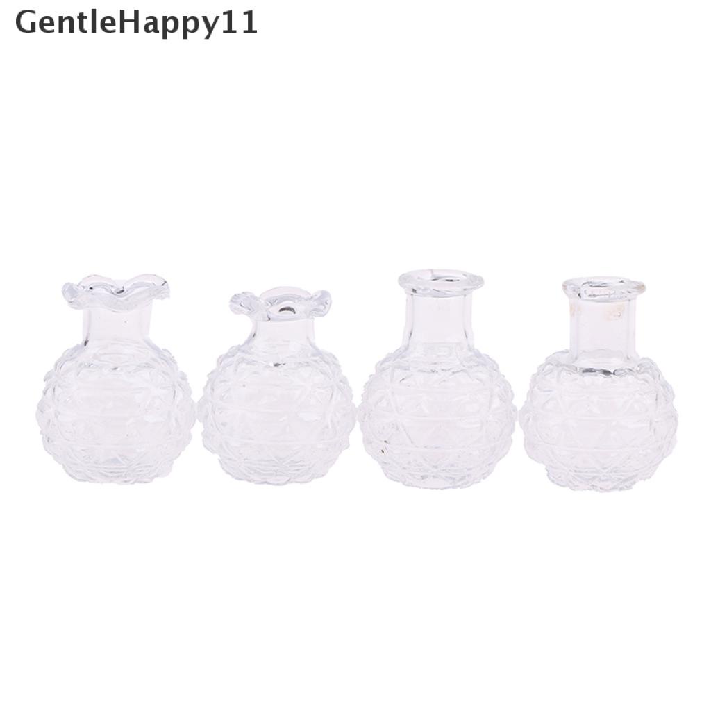 Gentlehappy 2pcs 1: 12rumah Boneka Miniatur Vas Kaca Pot Bunga Rumah Boneka