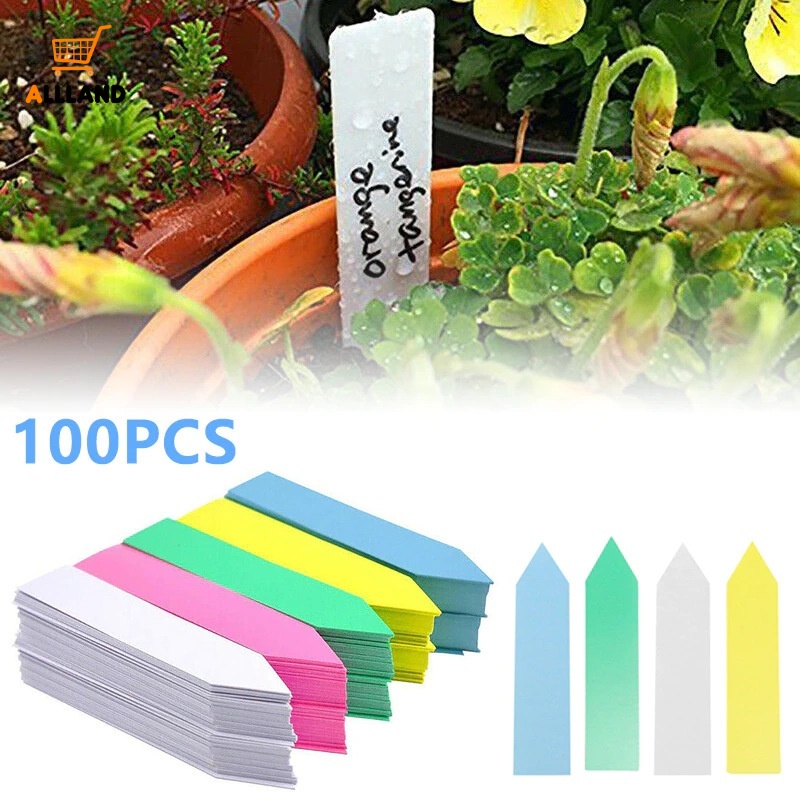 100pcs Label Pot Bunga Bahan Plastik Tebal Tahan Air Untuk Dekorasi Taman