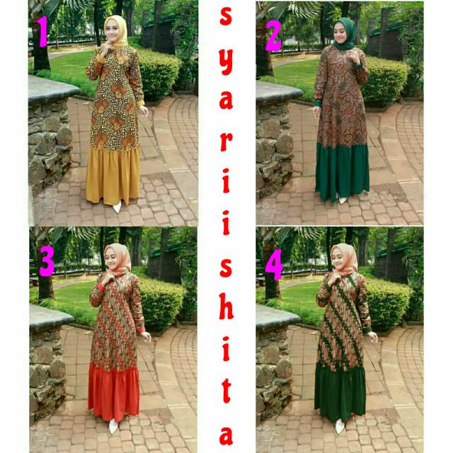 Batik permata - ORI&busui batik couple long dress batik meisya