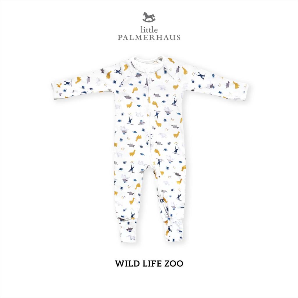 LITTLE PALMERHAUS (1pcs) PRINTED SLEEPSUIT Zipper Jumper Panjang Baju Kodok Bayi