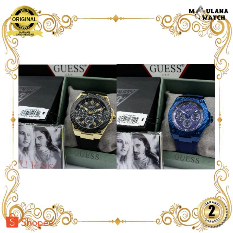 JAM TANGAN PRIA WANITA | RANTAI | KULIT | KARET | MURAH | Pria Guess W1049G7 W1049G5 Original